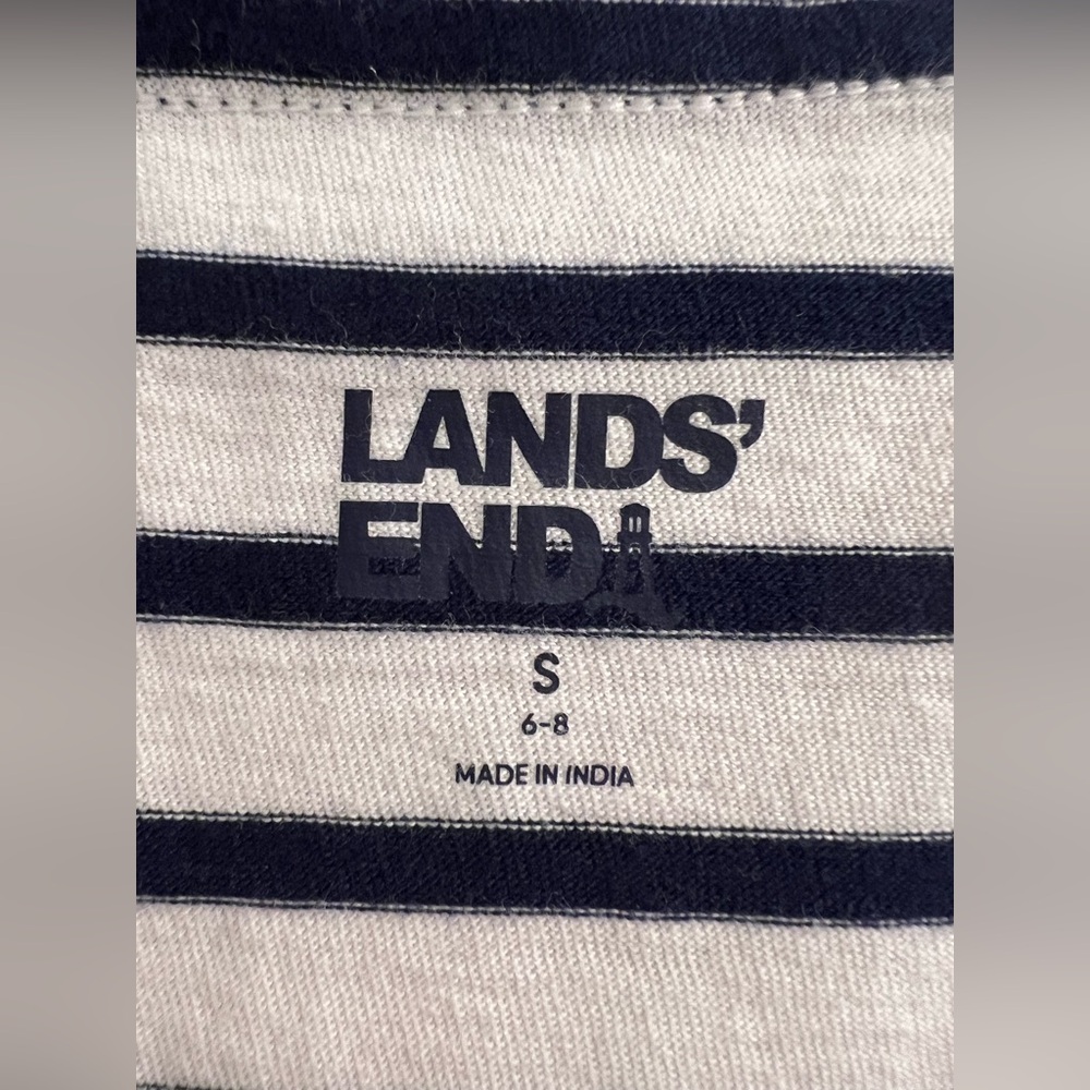 Lands End Navy White Striped Tank Dress Sz S - Picture 8 of 9